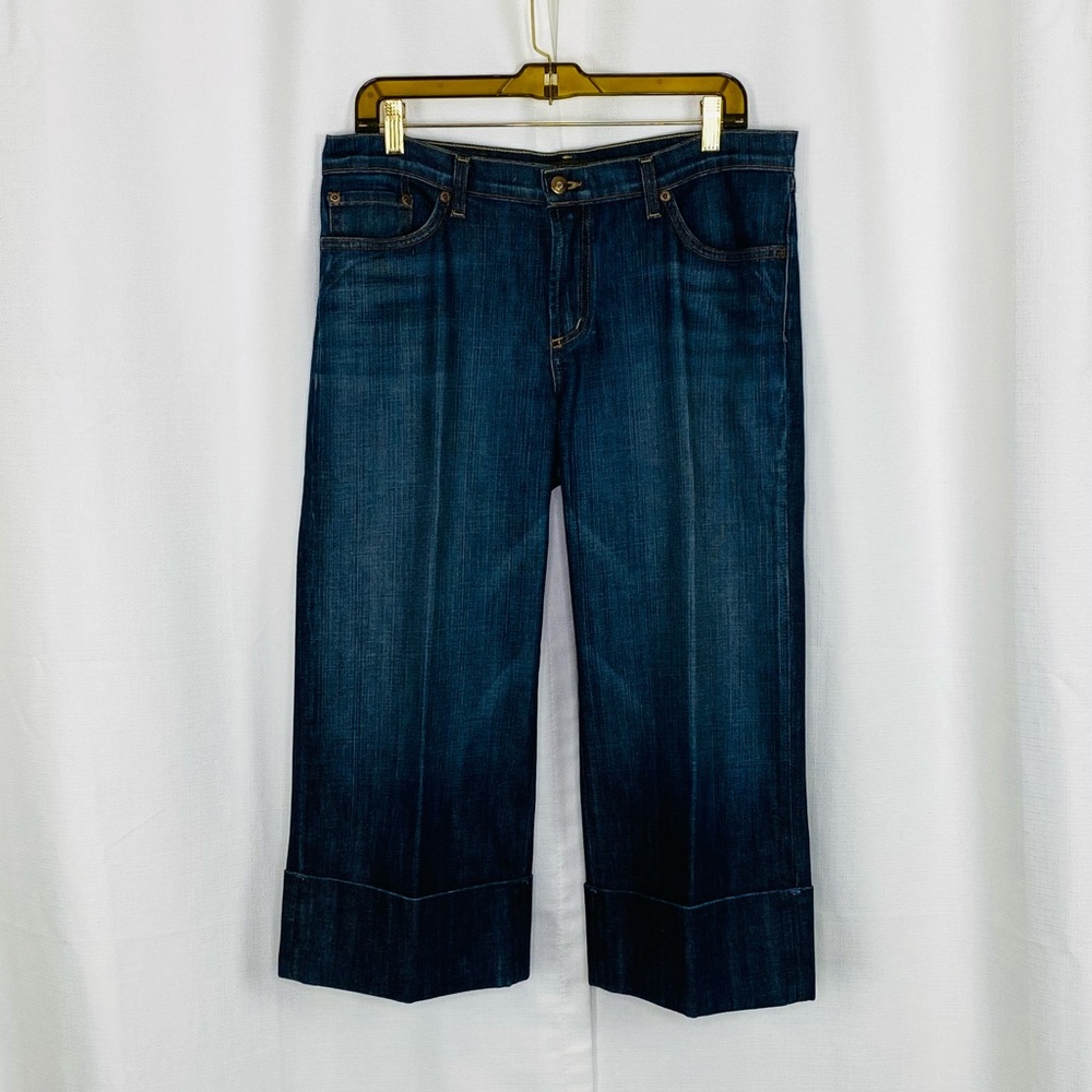 David Kahn Shalene Wide Leg Gaucho Cropped Jeans